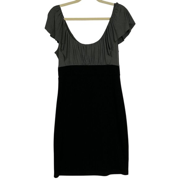 Soprano Gray & Black Color-block Dress, size large, Rayon/Spandex - Picture 1 of 8